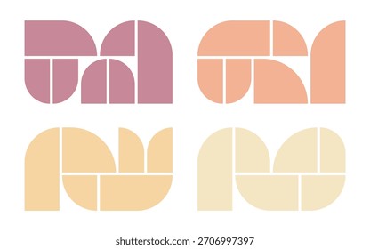 Abstrakte Form basierte geometrische Collage präsentiert in einem Breitbild 16:9-Format