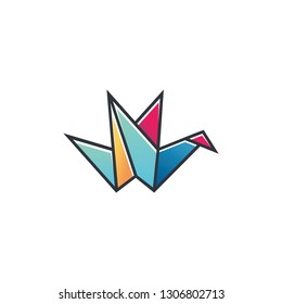 abstract shape bird origami 