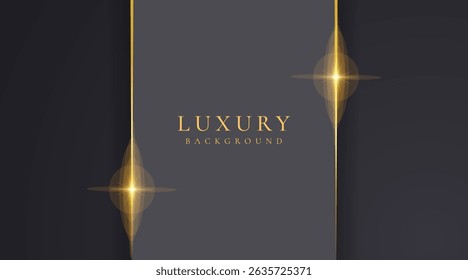 Abstract shape black and gold lines luxury background