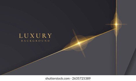 Abstract shape black and gold lines luxury background