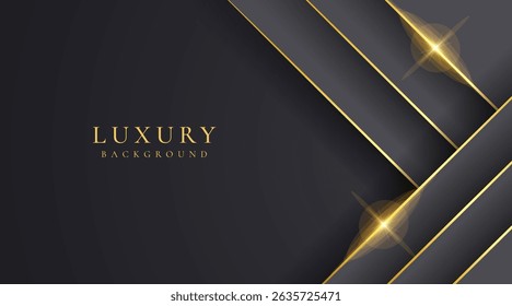 Abstractas forma de líneas negras y doradas de fondo de lujo