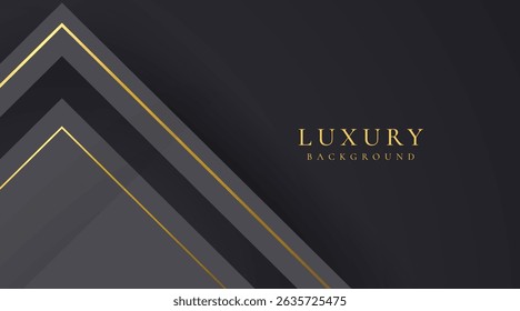 Abstractas forma de líneas negras y doradas de fondo de lujo