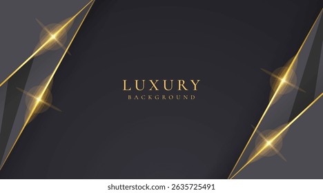 Abstract shape black and gold lines luxury background