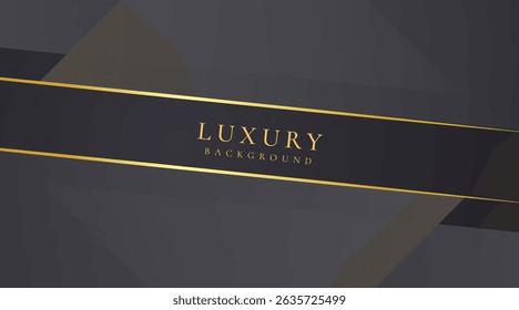 Abstract shape black and gold lines luxury background
