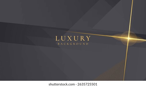 Abstract shape black and gold lines luxury background
