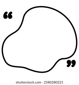 abstract shape black outline wiyh quotation mark.