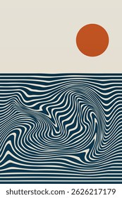 Abstrato forma boho bauhaus parede arte decoração fundo. Fundo de ilustração Boho bauhaus