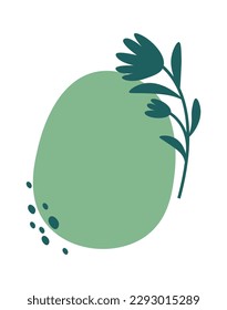 Abstract shape of branch Floral frame design element. Vector illustration