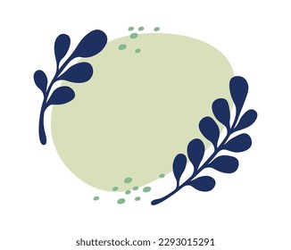 Abstract shape of branch Floral frame design element. Vector illustration