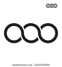 Abstract shape for branding, logotype design. Three circles in chain, triple infinity.