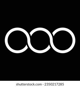 Abstract shape for branding, logotype design. Three circles in chain, triple infinity.