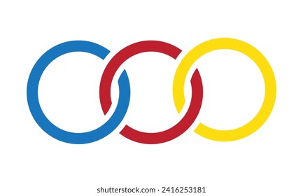 Abstract shape for branding, logotype design. Three circles in chain, triple infinity. Three Circle Logo.