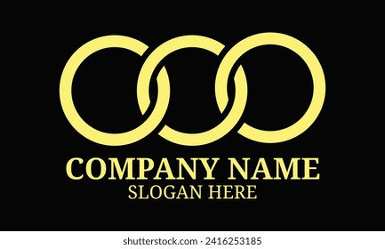 Abstract shape for branding, logotype design. Three circles in chain, triple infinity. Three Circle Logo.