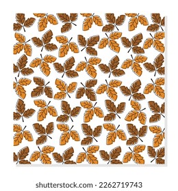 abstract shape of brown leaf pattern, geometric design for beautiful gift wrapping and textile