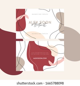 Abstract shape business card template in minimal trendy style with copy space for text - design templates for social media posts and stories - simple, stylish and minimal wallpaper designs