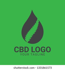 An abstract shape of CBD oil and marijuana leaves logo. Can be use for industry or brand that related to CBD oil