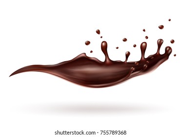 Abstract shape of chocolate splash, isolated on white background