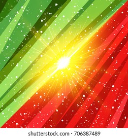 Abstract shape christmas holidays illustration and Xmas background with sparkling, green and red color, Vector Illustration