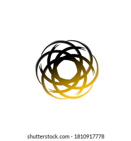 Abstract shape circle art, golden color