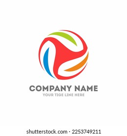Abstract shape, Circle Fire flame abstract Logo design vector template. Sphere Logotype concept icon