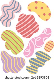 abstract shape colorful vector illustration gingham line pattern cute full color love shape for decoration and clipart