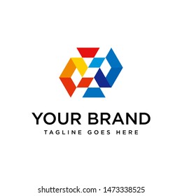 Abstract Shape Colourful Logo Template