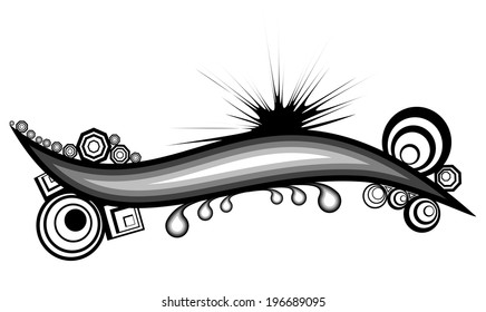 abstract shape composed of several parts for a variety of uses