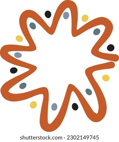 Abstract shape contemporary modern art flower design element illustration for background