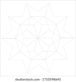 Abstract shape created by stars, strokes