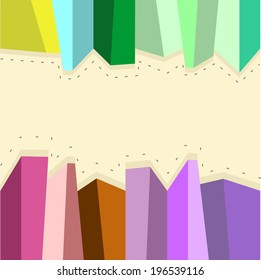 abstract shape cubes in different colors space for text