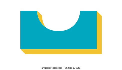 Abstract shape with curve and circle. Geometric element with triangle and flat icon. Bold symbol of brutalism, modern aesthetic, y2k style, suitable for graphic projects artistic designs.
