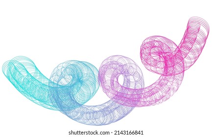 Forma abstracta de las líneas de curva en la ilustración de fondo vectorial de los colores azul magenta