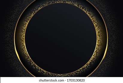 Forma abstracta plantilla de diseño de fondo de color de brillo oscuro y dorado