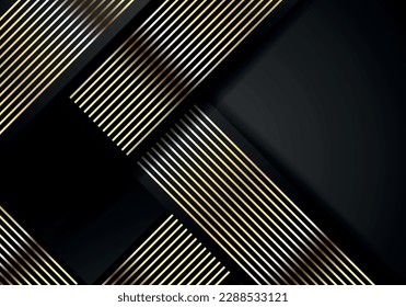 Abstract shape dark and golden glittering lines color luxury background. elegant modern background.