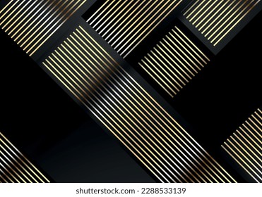 Abstract shape dark and golden glittering lines color luxury background. elegant modern background.