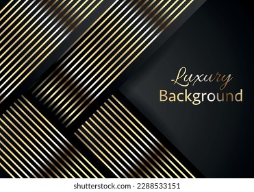 Abstract shape dark and golden glittering lines color luxury background. elegant modern background.