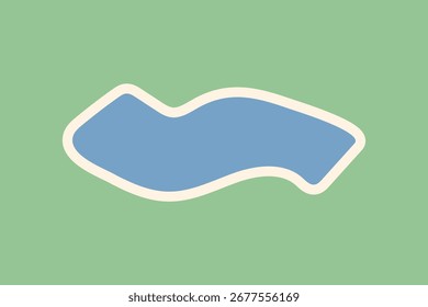 Diseño de forma Abstractas con una forma ondulada azul sobre un fondo verde. La forma abstracta destaca por su diseño ondulado único, creando una estética abstracta moderna. Doodle elemento Vector.