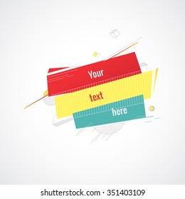 Abstract  shape design with circles, lines, triangles, circles and space for your text. Eps 8 file