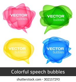 Abstract shape design. Colorful spech bubles set. Set of round colorful vector shapes. Abstract vector banners. Design elements.