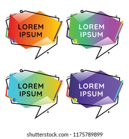 Abstract shape design. Colorful speech bubles set. Set of geometric color vector shapes. banners.