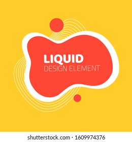 Abstract shape design element fluid or liquid graphic vector background for flyer or presentation template, yellow orange gradient geometric shapes for text, wavy splash and curvy backdrop 