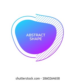 Abstract shape design. Fluid or liquid geometric element. Modern graphic background with dynamic shape. Vector illustration.