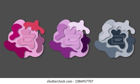 Abstract Shape Design. Liquid Wave Graphic. Fluid Geometric vector Pattern. Dinamic Purple Banner. Violet Poster Layout with Modern Color Texture. Circle Bubble Presentation. Modern Splash.