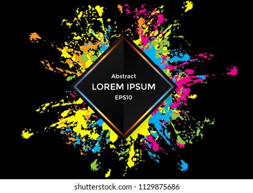 abstract shape design with splatter color background. illustration vector design