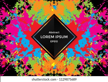 abstract shape design with splatter color background. illustration vector design