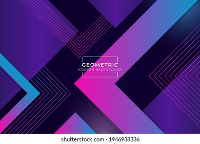 Abstract Shape Diagonal Geometric Modern Blue and Pink Background Glow In The Dark