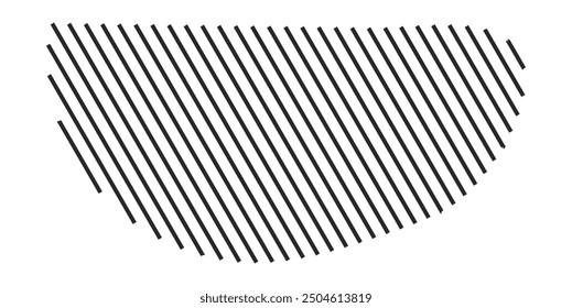 Abstract shape with a diagonal stripe pattern