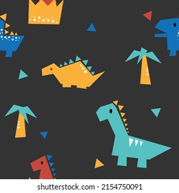 abstract shape dinosaur in fun shape background or fabric pattern for printing