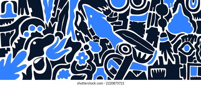 Abstract shape doodle design background.