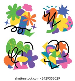 Abstract shape doodle illustration design